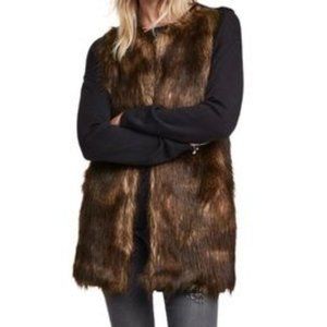 H&M  Brown Faux Far Knitted Vest